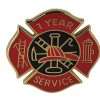 1 year Fire Service pin - Red and Black Design