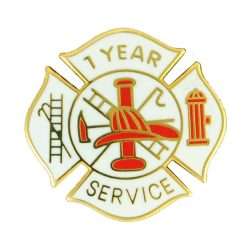 1 Year Fire Years of Service Pin