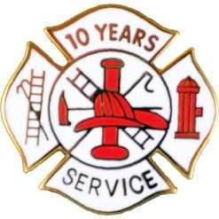 10 Year Fire Years of Service Pin
