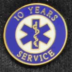 10 Year EMS Years of Service Pin