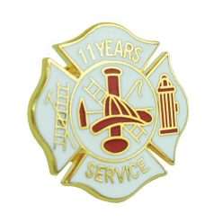 11 year Fire Department Years of Service Pin