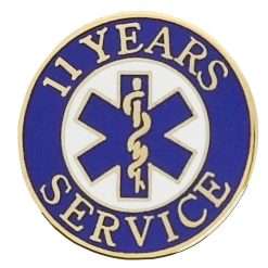 11 Year EMS Years of Service Pin