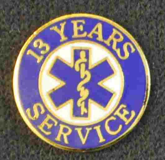 13 Year EMS Years of Service Pin