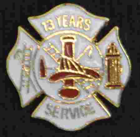 13 year Fire Department Years of Service Pin - Image 2