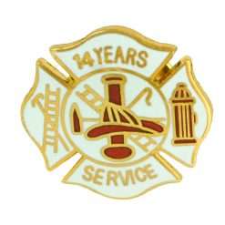 14 year Fire Department Years of Service Pin