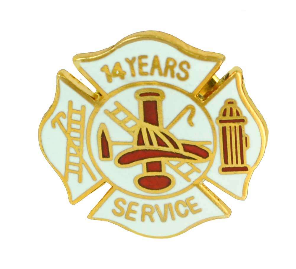 14 year Fire Department Years of Service Pin