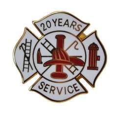 Alternative view of 20 Year Fire Department Years of Service Pin