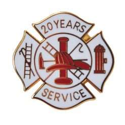 20 Year Fire Department Years of Service Pin