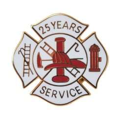 25 year Fire Department Years of Service Pin