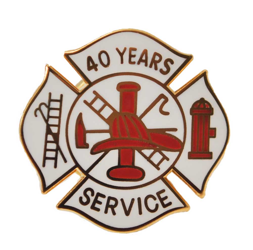 40 Year Fire Department Years of Service Pin - Image 3