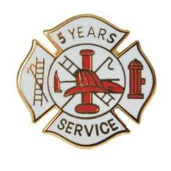 5 Year Fire Department Years of Service Pin