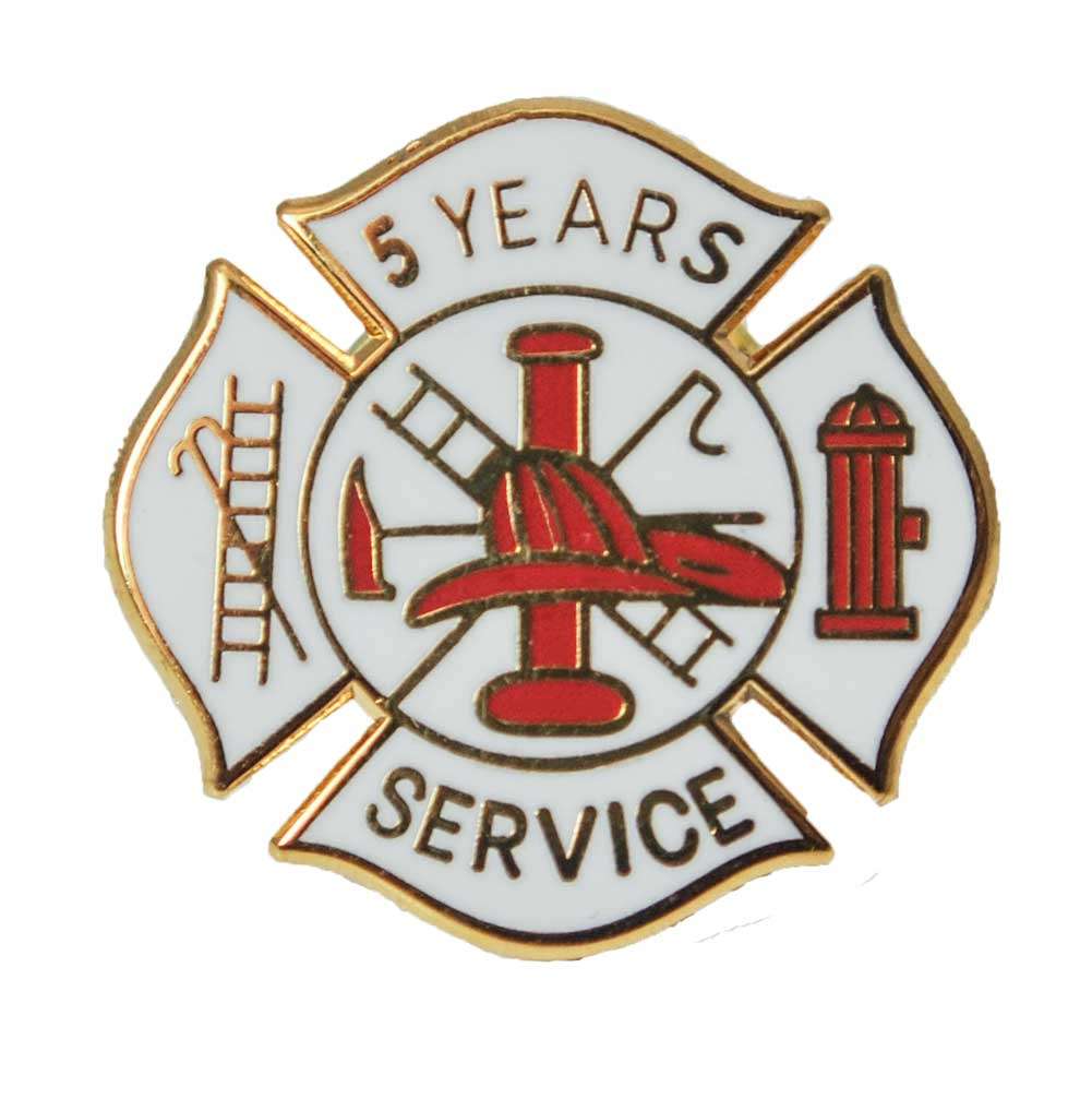 5 Year Fire Department Years of Service Pin