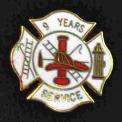9 Year Fire Years of Service Pin