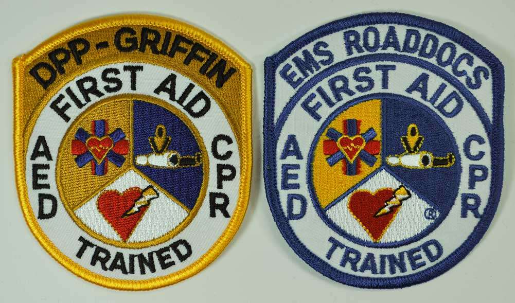 Embroidered Patch - First Aid AED CPR Trained 3.5 inch CUSTOMIZED for Your Company