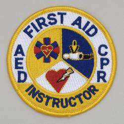 Embroidered Patch - 'First Aid CPR AED "INSTRUCTOR" Patch
