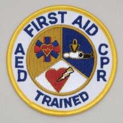 First Aid AED CPR Trained Embroidered Patch 4 inch