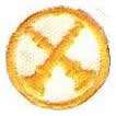 Fire Dept 1" White Circle Captain Bugles Crossed