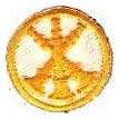 Fire Dept 1" White Circle Asst. Chief 3 Bugles