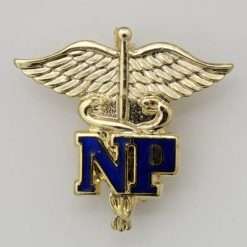 NP Letters on Caduceus Nurse Practitioner Pin