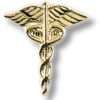 Gold tone Caduceus Tacs - set of 2