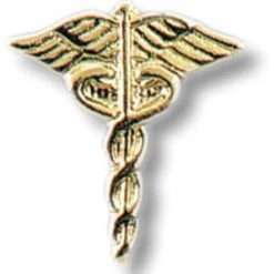 Gold tone Caduceus Tacs - set of 2