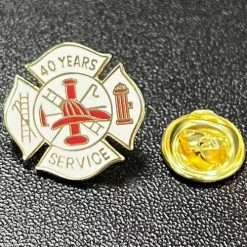 Alternative view of 40 Year Fire Department Years of Service Pin
