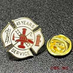 Alternative view of 45 years Fire Department Years of Service Pin