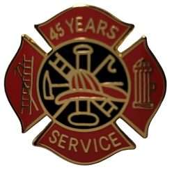 45 years Fire Service pin - Red and Black Design