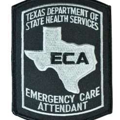 Texas Emergency Care Attendant Patch - Grey on Black