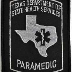Texas Paramedic Patch with Star of Life - Black and Grey