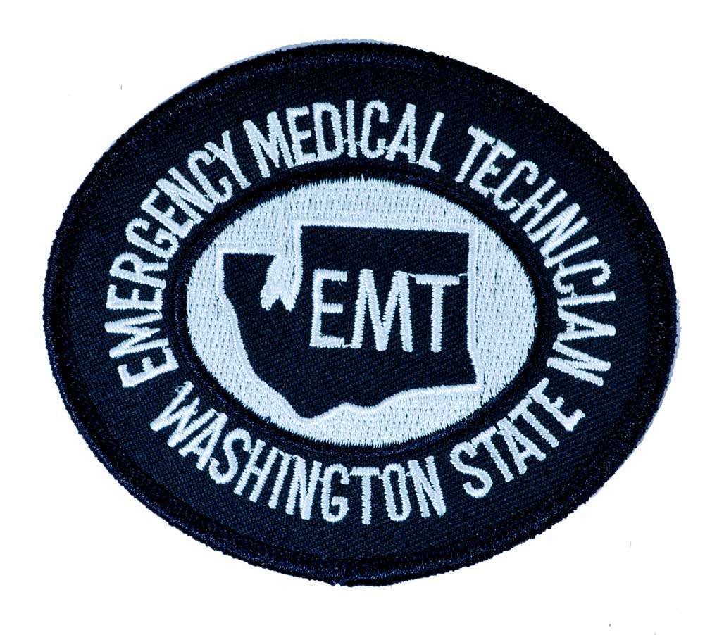 Washington State EMT Patch White on Midnight Navy
