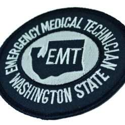 Alternative view of Washington State EMT Patch White on Midnight Navy
