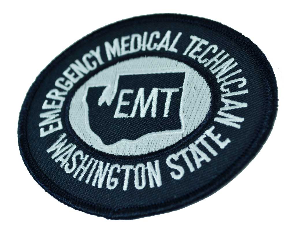 Washington State EMT Patch White on Midnight Navy - Image 2
