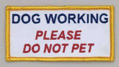 Dog Working Do Not Pet patch