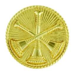 Assistant Fire Chief Triple Bugle Round Pins in pairs