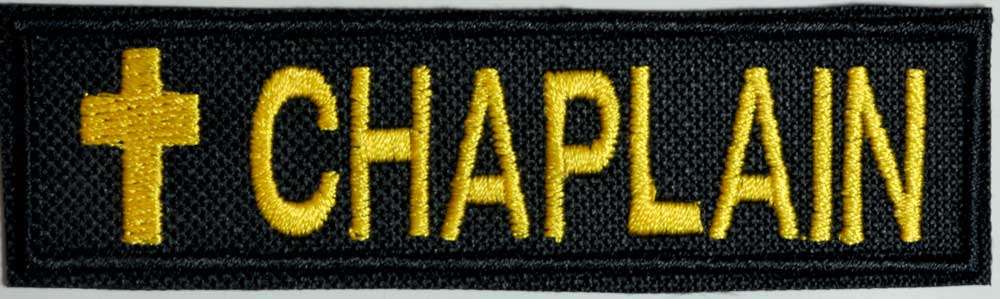 Chaplain Patch with cross - 1x4 Inch Bar