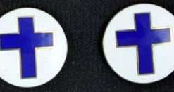 Chaplain Cross Round Emblem Pins - Pair