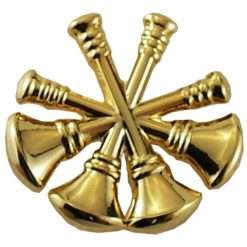 Deputy Fire Chief Die Cut Pin 4 Bugles Sold in pairs