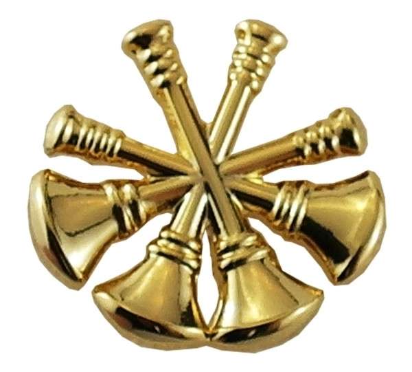 Deputy Fire Chief Die Cut Pin 4 Bugles Sold in pairs