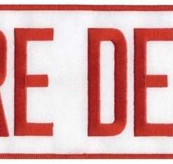 Fire Dept Patch - Red on White