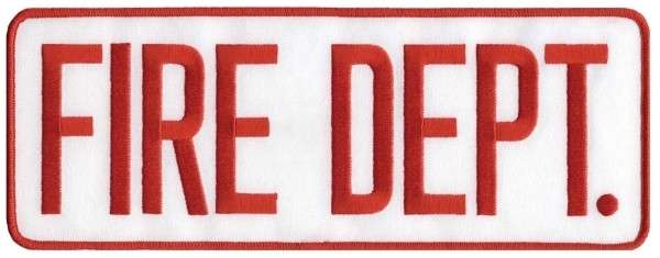 Fire Dept Patch - Red on White
