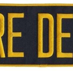 Fire Dept Back Patch Gold on Navy