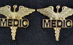 MEDIC on Caduceus Pin - Pair