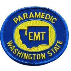 Washington State Paramedic Patch White on Navy