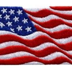 Waving American Flag patch 2x4