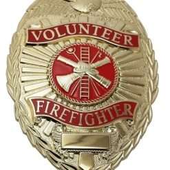 Volunteer Firefighter Shield Badge Scramble Choose Gold or Nickel